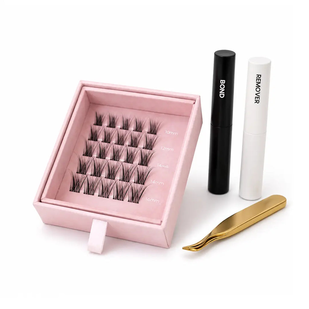 Lash Up Tazzi DIY cluster lash extension kit with bond sealer tweezer and remover