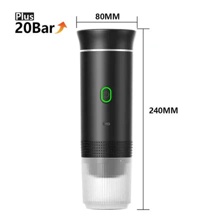Tazzi Portable Espresso Maker 3-in-1 in matte black colorway — clean product shot on white or neutral background showing full device silhouette and black finish detail